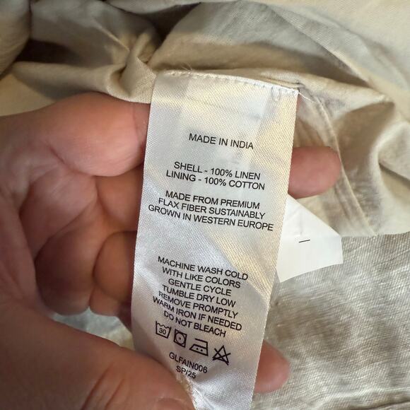 Quince 100% European Linen Fit & Flare Midi Dress, Flax, M - Picture 8 of 9